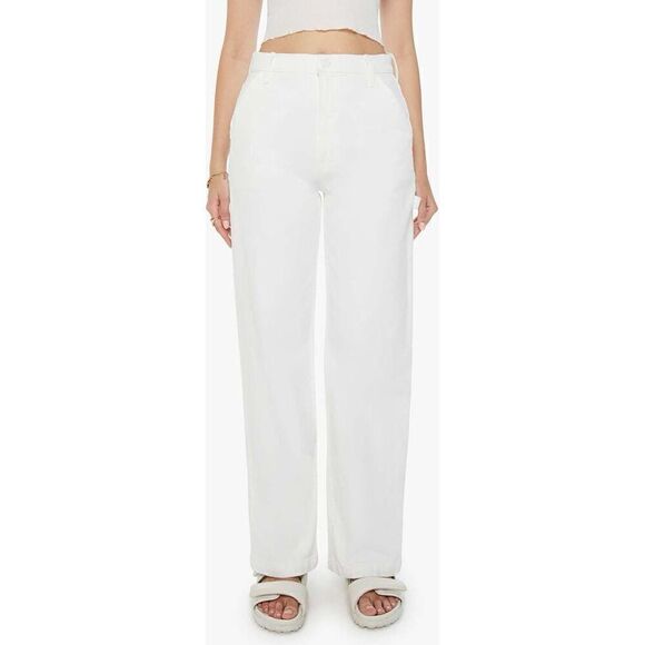 Mother Women's White The Stud Finder Sneak Utility Jeans Pants Size 29 NWOT - Picture 1 of 13